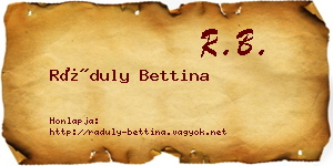 Ráduly Bettina névjegykártya