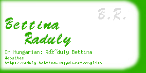 bettina raduly business card